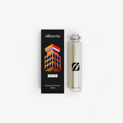 Černá krabička Olfazeta by Chogan Nadir 10 Years Edition s barevnou ilustrací a náplní Extrait de Parfum 15 mL